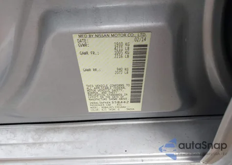 2014 Nissan Altima 2.5 S from USA, damaged, VIN 1N4AL3APXEN358442